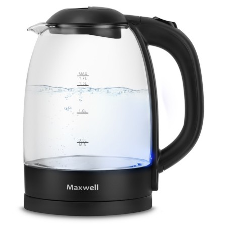 Electric kettle Maxwell MW-1091, glass, 1.7 l, 2200 watts, black