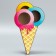 Gift box, confectionery packaging, "ice cream", 14 x 24 x 5 cm