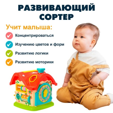 Developing toy "House", with a varior and mobile elements-2