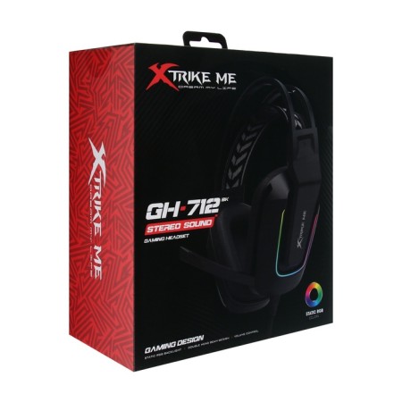 Headphones XTRIKE Me GH-712, game, full-size, backlight, MIC, USB + 3.5mm, 2 m, black-3