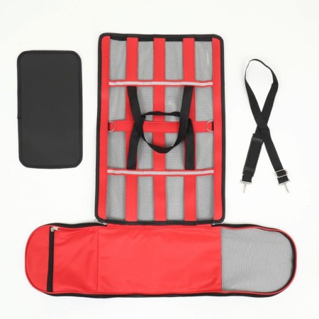 Steel-striped bag of 46*27*27 cm, red-9