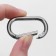 Oval -karabin, 42.5 × 24 mm / 34 × 16 mm, thickness - 4 mm, 5 pcs, silver color