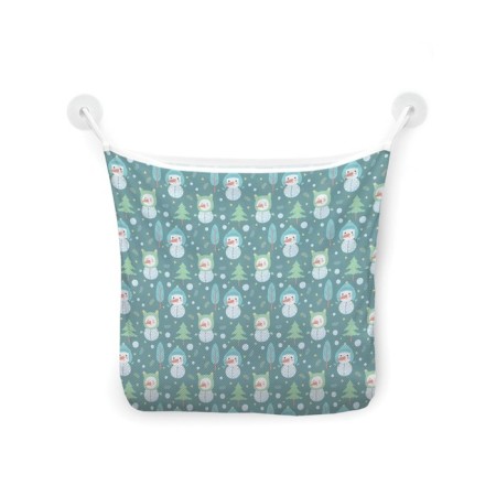 Organizer in a bath on suction cups “Snowmen in the forest”, for storing toys and trifles, size 33x39 cm-2
