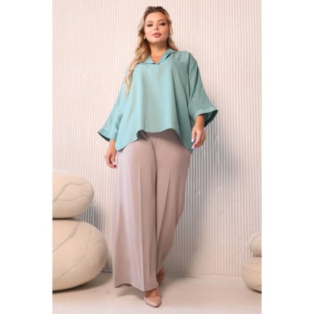 Female blouse, size 50, green color-8