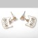 Emall earrings "cats" cartoon, black and white color in gold