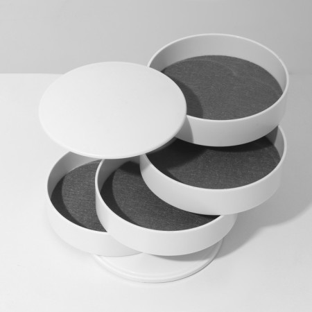 Universal "Casket" stand round, 4 sections, 10 × 10 × 10cm, white color-1
