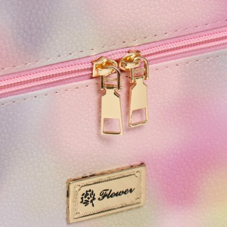 The casket to the leatherette with the mirror "floors. Pink dawn" 27x18x24 cm-1