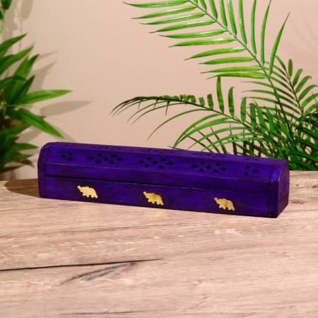Box for incense "Elephants" wood, 25 cm mix-3