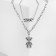 Piece "chain" Bear in rhinestones, white color in silver, l = 50 cm