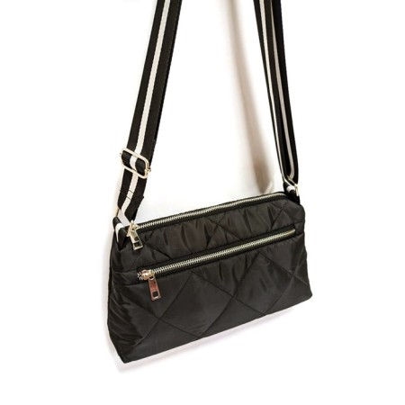 Melodia lux bag black quilted fabric-2