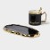 Tea couple ceramic "luxury", 3 items: mug 250 ml, saucer 23.5 × 13 cm, spoon, black color