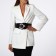 Women's belt, width 10 cm, black color