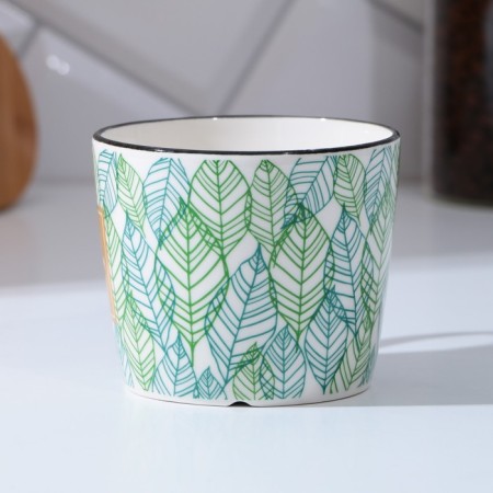 Ceramic mug “Happiness in each moment”, 350 ml, white color-1