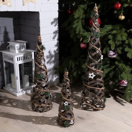 LED figure "Funned cones" 40, 60, 80 cm, textiles, metal, AAX2 batteries (not in the kit), glow warm white-3