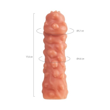 Kokos nozzle is realistic with additional stimulation, TPE, bodily, 17.6 cm-6