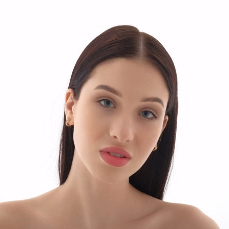 Ring earrings "drawing" contour, color gold, d = 1.5-2