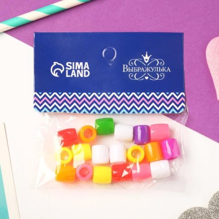 Hair cuffs "Nicky" (set of 20 pcs +/- 3 pcs) plain, 0.5x1 cm, mix-1