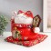 Piggy bank Ceramics "Cat Mani-Neko with wealth tablets" red 15x24x20 cm