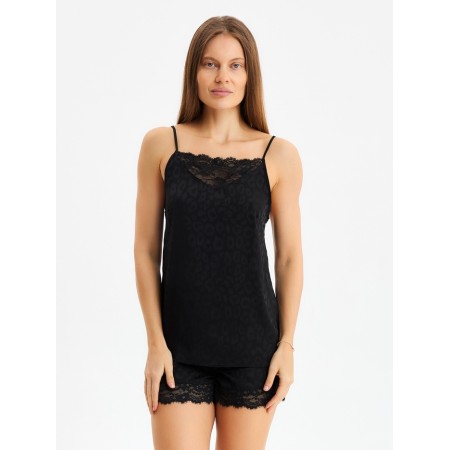 Women's pajamas (top, shorts) KAFTAN LEO Black Collection Rr 48-50