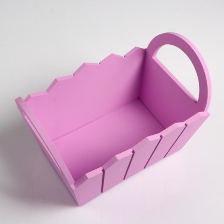 Kashpo wooden 25 × 16 × 17 cm "Maria", side pens, MDF, lilac-3