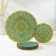 Diningrian “Vignetka”, 7 objects: D = 30 cm - 1 pc, D = 18 cm - 6 pcs, the color of the gold, blue