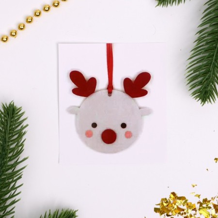 Set for creativity. Create a Christmas tree decoration made of felt "deer"-2