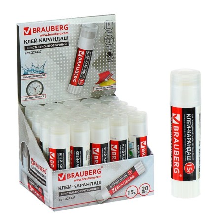 Glue-pencil PVP 15 g Brauberg, transparent-2