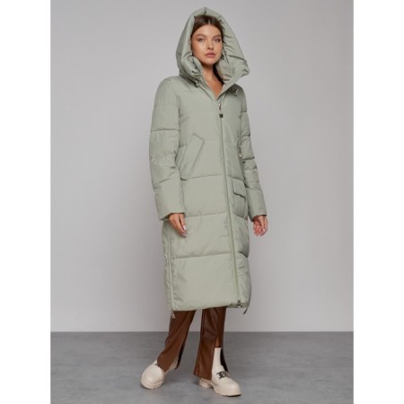 Coat insulated winter female, size 42, green color-6