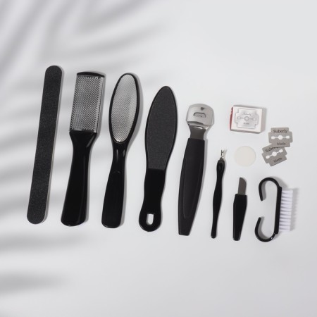 Set for pedicure, 9 items, in a package, black color-1