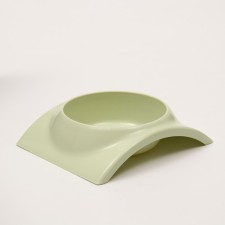 Plastic curved bowl 400 ml, 19.5 x 16.8 x 5 cm, green