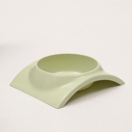 Plastic curved bowl 400 ml, 19.5 x 16.8 x 5 cm, green
