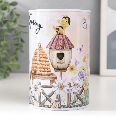Копилка металл "Пчёлки" МИКС 8х8х12,5 см-4