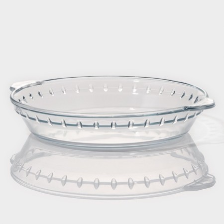 Form for baking and baking of heat -resistant glass Round shade, 1 l, d = 22 cm-1