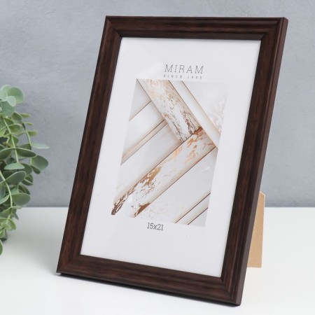 Photo frame plastic "Mira" 15x21 cm 640257-6, brown (plastic screen)-1