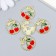 Decor for creativity Metal, enamel "Cherry in the circle" gold 2.1x2.5 cm