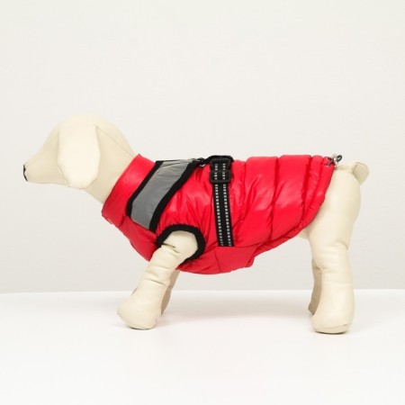 Jacket for dogs with a reflective harness, size 18 (DS 40, OG 50, Osh 38), red-3