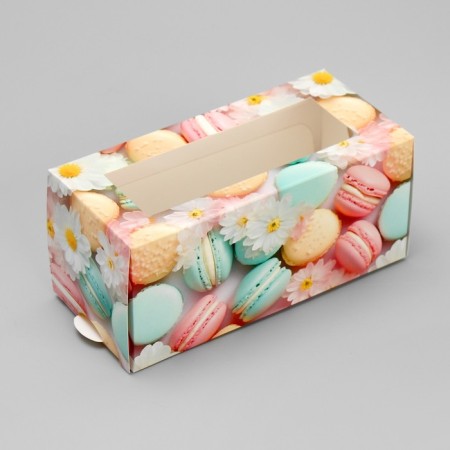 Box for Makarun, confectionery packaging "Makaruns", 12 x5.5 x 5.5 cm