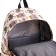 School backpack of textiles with a zipper, 4 pockets, wallet, beige color