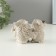 Figure "Owls read" 12x7x7cm, beige