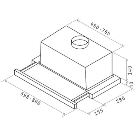 Exto Elica Elite 14 Lux Grix/A/90, built -in, 650 m3/h, 3 speeds, 90 cm, silver.-1
