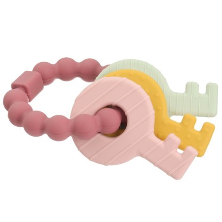 Silicone teether "keys", pink color, mum & baby-4