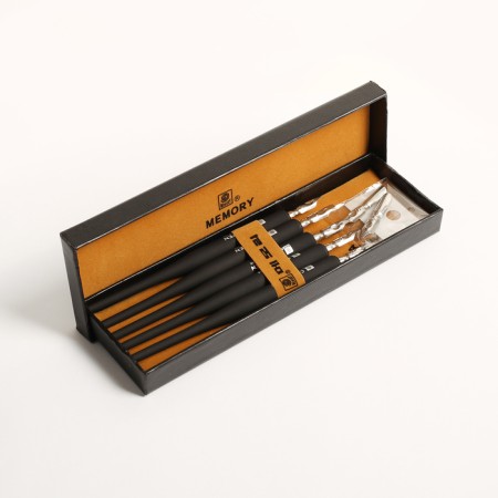 A set of feathers, 5 pieces, in a gift box