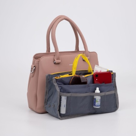 Cosmetic bag-organizer on lightning, color gray-3