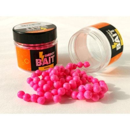 Artificial nozzle Energy Bait "caviar", flavored, s, 6 mm, 88 pcs, bright pink color 914