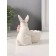 Souvenir ceramics stand "White rabbit with a flower" 5.6x10.5x10 cm