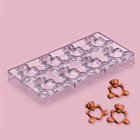 Form for chocolate and sweets 28 × 14 cm "Bear in love", 8 cells