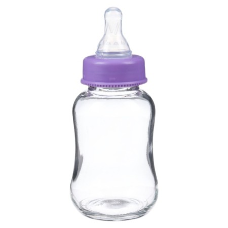 A bottle for feeding, classic throat, glass, slow flow, from 6 months, 150 ml., Mix color-16