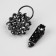 Decorative fastener "Glass Flower", 10.5 × 5 cm, black color