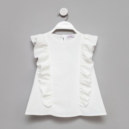 Блузка для девочки MINAKU: Cotton Collection цвет белый, рост 98-6