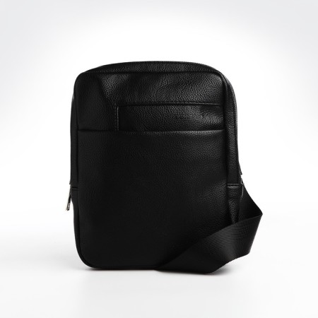 Male bag over the shoulder, Textura, artificial leather, black color-2